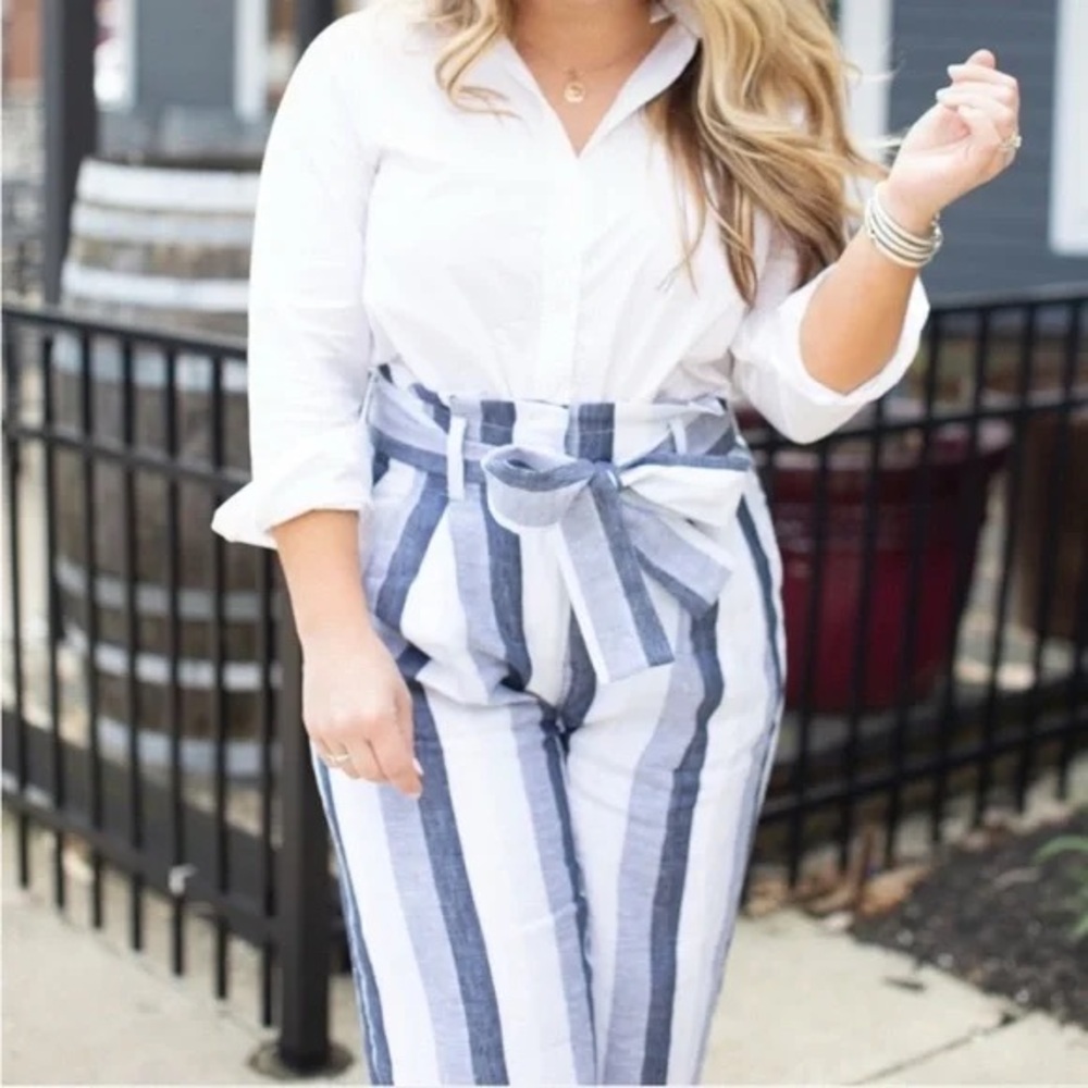 NWT J. Crew + Point Sur | 100% Linen Paperbag Wide Leg Pants | Size 22